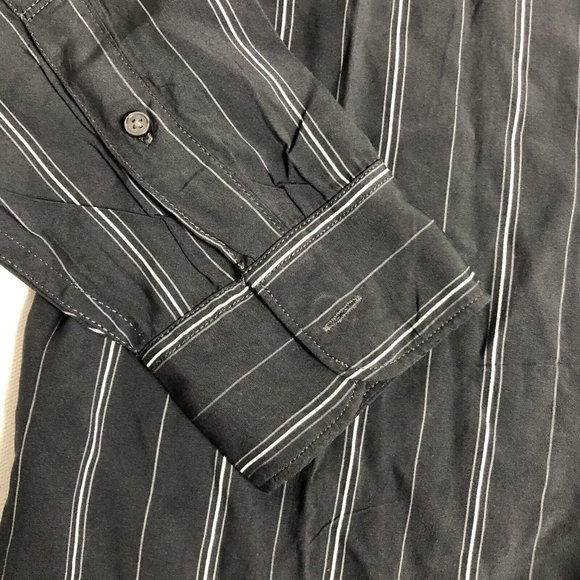 NEW Abercrombie & Fitch Gray Striped Long Sleeve Button Up Shirt Mens Sz S L53 - Picture 4 of 4